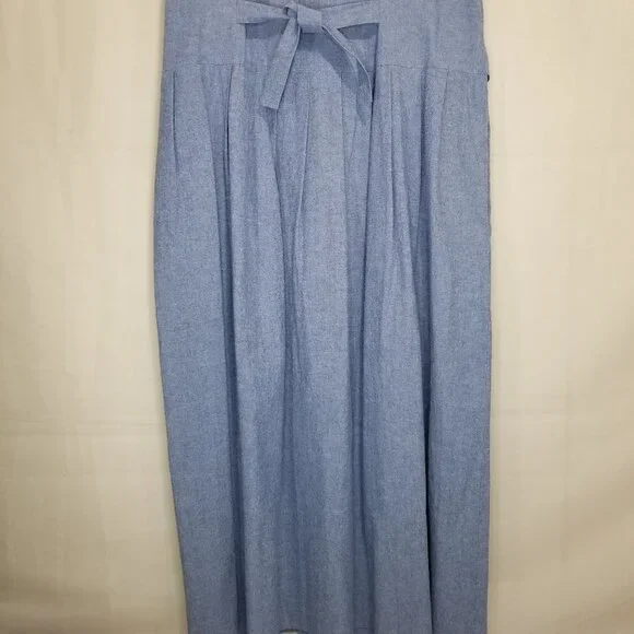 Vintage LANZ Embroidered Cottagecore Prairie Dress Blue Size 14 Pleated Skirt - Picture 7 of 11